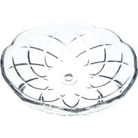 arandela de cristal d12cm taladro central 10mm  5 laterales transparente