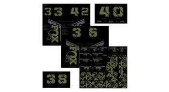 Kit de pegatinas para horquilla y amortiguador fox racing shox olive drab