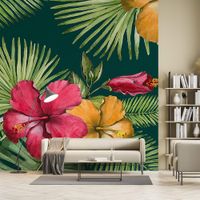 papel pintado flores de hibisco 312x270cm