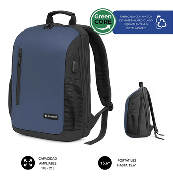 MOCHILA PORTATIL 15,6´´ SUBBLIM NOMAD XPAND AIR AZUL