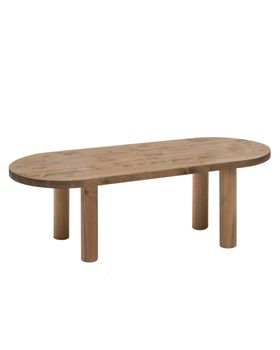 Mesa de centro de madera maciza envejecido 120x40cm