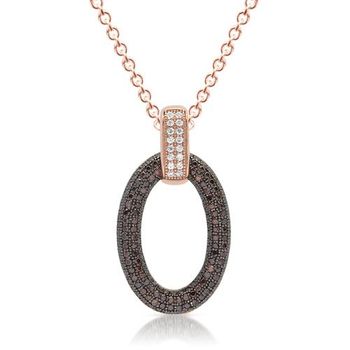 Cadena de plata chapada en oro rosa con colgante