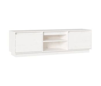 Mueble tv - mesa de tv madera maciza de pino blanco 140x35x40 cm