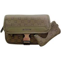 chabrand bolso mini-bolso de lona revestida y piel - oliva para hombre