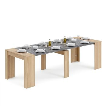 Mesa Consola Extensible 50-235x90 Cm Denis Roble Canadian - Gris Grafito 51 X 78 X 90 Cm
