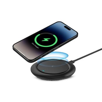 Ksix Fast Charge 15W Base de Carga Inalámbrica para Smartphones y Auriculares Qi Cable USB-C