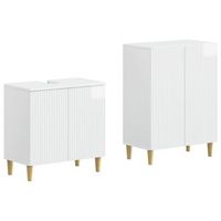 juego de gabinete de bano de 2 piezas arnhem blanco brillante vidaxl