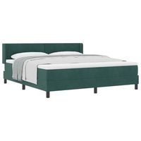 cama tipo box spring verde oscuro 200 x 180 cm terciopelo vidaxl