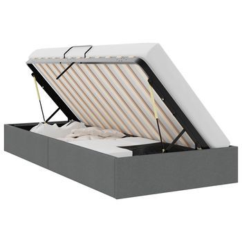 Cama Con Almacenamiento Gris Oscuro 203 X 100 Cm Tela Vidaxl