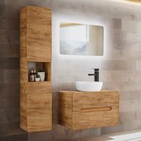 conjunto de muebles con lavabo paneles de melamina y mdf madera