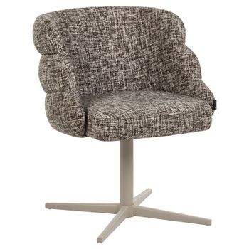 Silla Giratoria De Comedor Tapizada Estilo Moderno De Mediados De Siglo Gris Pardo Youngstown