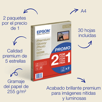 papel epson glossy a4 255 gr 15h x 2