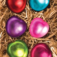 6 x heart shaped lacquered coconut bowls