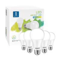 aigostar bombilla led e27 blanco frio 6400k12w equivalente a 73w 1020 lumenesbombillas led a60 angulo 280 - caja de 5 unidades