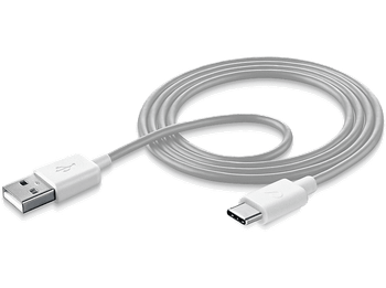 Cable USB a USB-C - CellularLine, C, 100 cm, 18W, Blanco