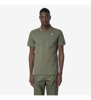 K-way para hombre. K1125DW Polo Jud verde (L), Casual, Algodón, Manga corta