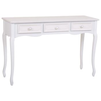 Recibidor-consola de madera de 3 cajones blanco 120x40x78