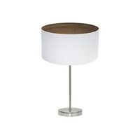 sobremesa tatiana 1xe27 niquelblanco-madera oscura 63x30x30 cm