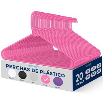Pack 20 Ganchos De Plástico Premium Antideslizantes, Ahorradores De Espacio, Duraderos Para Camisas, Suéteres, Abrigos, Pantalones Y Vestidos – Serenelife, Sl-hook20, Rosa