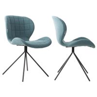 2 sillas de diseno en tejido azul