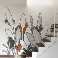papel pintado panoramico vegetal gris 425 x 250cm