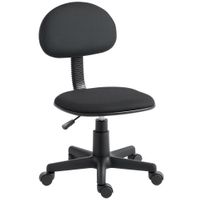 homcom silla de escritorio sin reposabrazos regulable en altura con ruedas 360 respaldo bajo negro   aosom espana