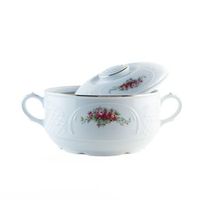 sopera de porcelana blanca 1 pieza bidasoa irina sopera con tapa filo de oro y decoracion floral elegante para servir mesa formal y regalo
