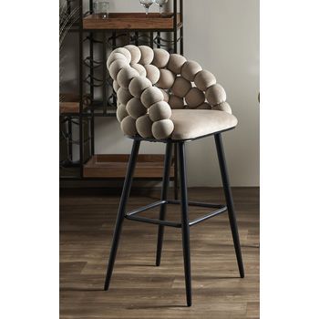 Taburete Bar Nimpha Terciopelo Beige 54x45x109 Cms