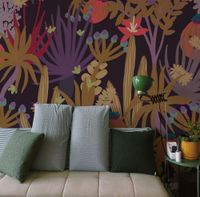 papel pintado panoramico de vegetacion de cactus ciruela 30