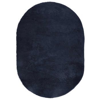Alfombra De Pelo Largo Navarra Azul Marino 300x200 Cm Poliéster Vidaxl