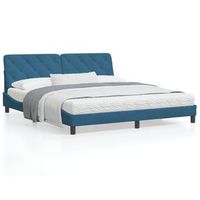cama matrimonial  cama para adultos  estructura de cama con luces led terciopelo azul 180x200 cm cfw38860
