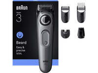 barbero - braun series 3 bt3560 4 cabezales para barba 40 ajustes de longitud lamina ultra afilada gris