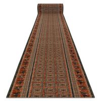 alfombra de pasillo lana kashqai 4301501 oriental marco verde  terr 67x1100 cm