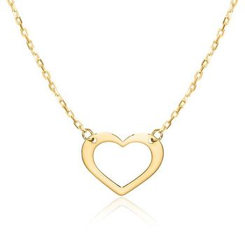 Cadena corazón para mujer en oro de 9 quilates