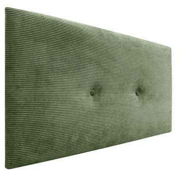 Dhome Cabecero De Pana Liso Con Botones 95x50 Camas 80/90 - Verde Selva