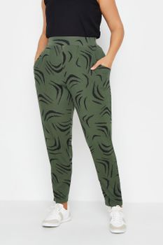 Yours Pantalón Con Pinzas Caqui Estampado , Mujer Curvy Y Tallas Grandes, Yours