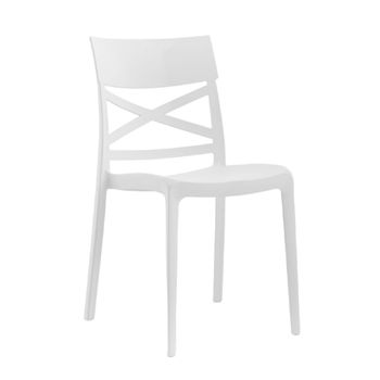 Conjunto de 6 sillas de resina para interior o exterior blancas