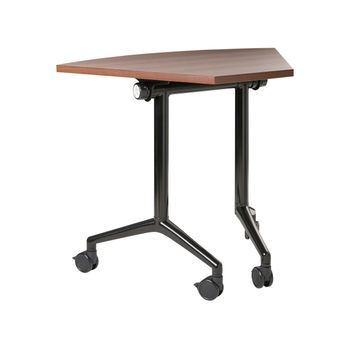 Escritorio Moderno Plegable Con Ruedas Mesa Móvil Portátil 90 X 64 Cm Estructura Metálica Marrón Oscuro Cavi