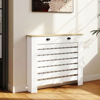 cubre radiador de mdf melamina de madera homcom 111x19x955 cm blanco