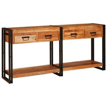 Mesas Consola 2 Uds. Marrón 161 X 33 X 75 Cm Vidaxl