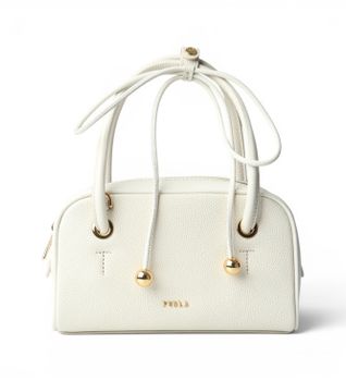 Furla para mujer. WE00915-BX4573 Bolso de Piel Poppy Mini Dome blanco roto (OSFA), Casual, Clásico