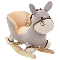 burro balancin de peluche con respaldo gris 60x32x55 cm vidaxl
