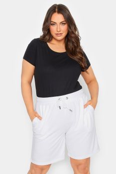 Joggers Cortos Blancos, Mujer Curvy Y Tallas Grandes, Yours