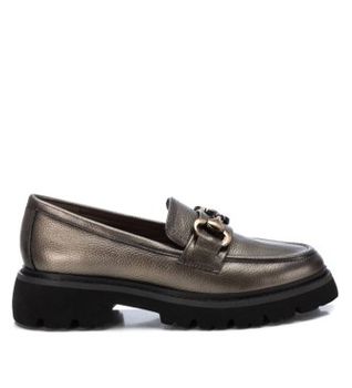 Carmela para mujer. 16199101-PLOMO Mocasines de piel 161991 plateado (39), Plata, Plano, Ninguno, Casual