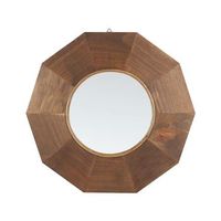 espejo de pared de madera de alamo marron 60 cm colgante rustico moderno asem