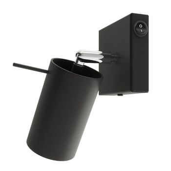 Lámpara de pared negro acero alt. 16 cm
