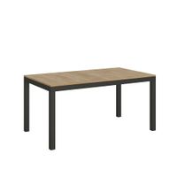 mesa extensible 90x160420 cm roble natural estructura antracita