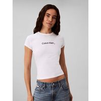 calvin klein jeans tops y camisetas ss slim fit heart lo para mujer