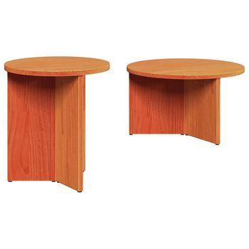Mesa De Café 2 Piezas Marrón Cera 49 X 49 X 28 Cm