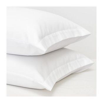 Funda Almohada 50% Algodón 50% Poliéster Hotel  10 Uds. 45x180 2 Bocas Abiertas Blanco